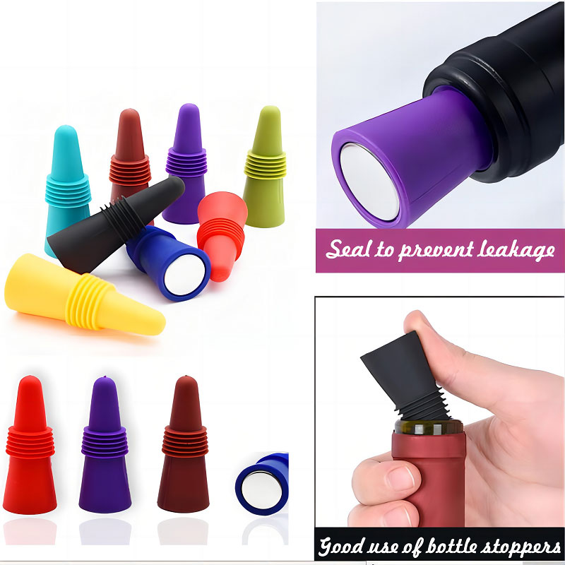 Sealed vacuum silicone multi-color red wine stopper vacuum fresh-keeping bottle stopper household wi