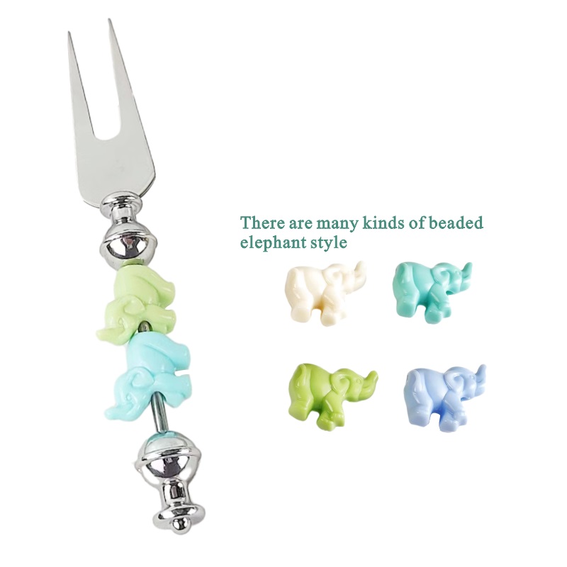 Direct selling tableware stainless steel fruit fork DIY string beads western food supplies