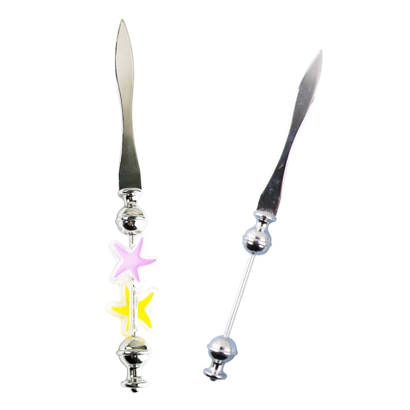   Creative stainless steel letter opener European style Kaifeng letter knife DIY beaded tableware