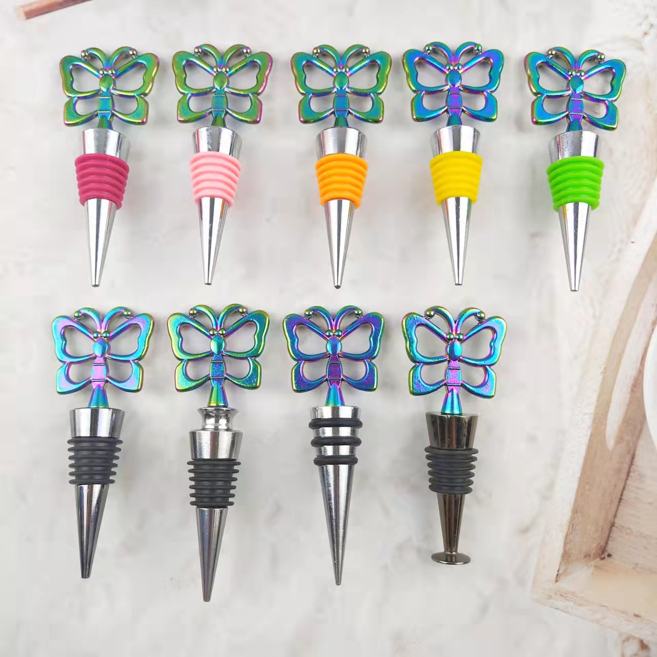 Zinc alloy color butterfly design red wi